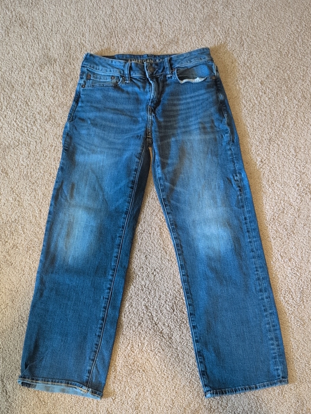 American Eagle Outfitters Men’s Blue Straight-Leg Jeans